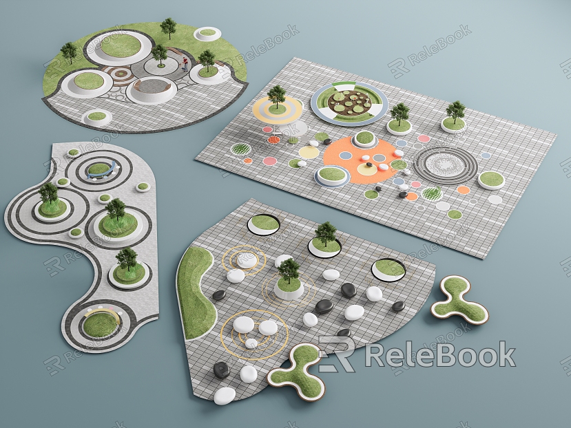 Modern Landscape Park Landscape Park Pocket Park Children's Playground Activity Square Community Activity Site model