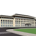 New Chinese style office building administrative complex building 3d model