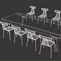 Modern Wooden Dining Table With Eight Black Chairs For Contemporary Dining Room
