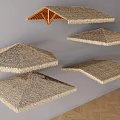 thatched roof thatched shed grass bandage thatched pavilion haystack pavilion haystack roof 3d model