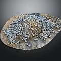 Small Gray And Brown Cubes Scattered On Natural Rock Surface Background 3d model