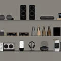 Small stereo retro impression headset mobile phone 3d model