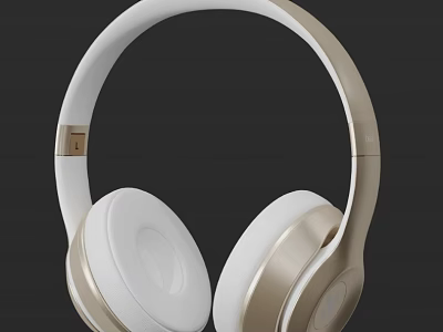 Modern Over Ear Wireless Headphones With Premium Sound Quality And White Gold Design 3d model