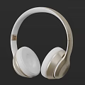 Modern Over Ear Wireless Headphones With Premium Sound Quality And White Gold Design 3d model