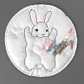 Soft Round Cotton Play Mat With Rabbit Design Featuring Children Toys And Book
