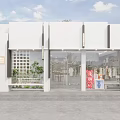 Stylish Clothing Store Interior Featuring Fashion Apparel Racks And Display Shelves