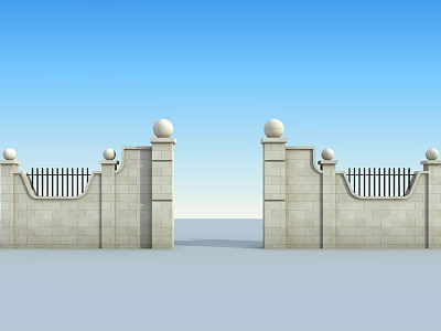 Jane European Wall Villa Wall 3d model Jane European Wall Villa Wall 3d model