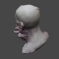 Game Movie Character Detailed Head Sculpture With Wrinkled Face And Curly Beard