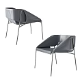 Modern Gray Single Chair With Sleek Silhouette And Metal Legs For Contemporary Spaces