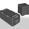 Black Hard Storage Case With Reinforced Handles And Durable Structure For Equipment 3d model