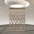 Modern Metal Partition With Vertical Strip Design In Contemporary Interior Space