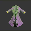 Stylish Pink Double Breasted Coat with Lapel Plaid Lining and Orange Accent