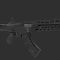 Modern Tactical Rifle With Black Finish And Rail System For Military Operations
