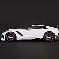 White Sports Car With Sleek Exterior Design Alloy Wheels And Rear Spoiler