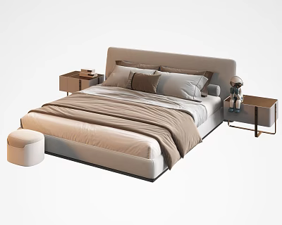 Modern Double Bed 3d model