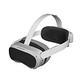 Sleek White VR Headset With Comfortable Strap And Black Lens Design 3d model