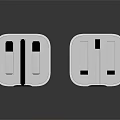 White Laptop Chargers Featuring Dual Port Plug Design And Compact Size