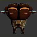 Mythical Game Movie 3D Character With Red Orange Patterned Back And Yellow Blue Accents