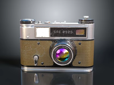 Vintage SAFARI Electronic Camera With Metallic Body And Colorful Lens Design 3d model