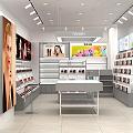 Cosmetics gray counter display store image display business 3d model