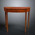 Elegant Wooden Dressing Table With Carved Legs And Curved Top Surface