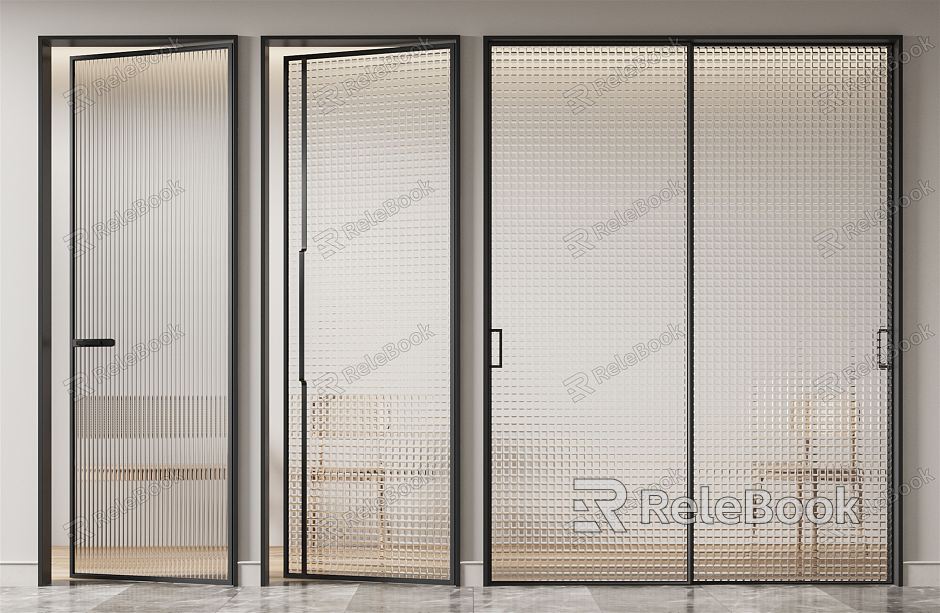 Modern swing door kitchen and bathroom door model