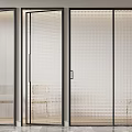 Modern Swing Doors With Black Frames Ribbed And Perforated Glass Interior Design