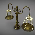 Brass Commercial Balance Scale With Dual Pans And Decorative Stand Design