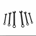 Black Combination Wrenches Tool Set With Various Sizes For Mechanical Use