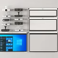 Projection Surveillance System With Multiple Cameras Screens And Display Interface