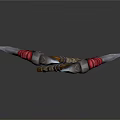 Ornate Crossed Battle Axes With Red Straps Wooden Handles Silver Blades