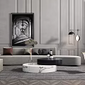Modern sofa coffee table combination 3d model