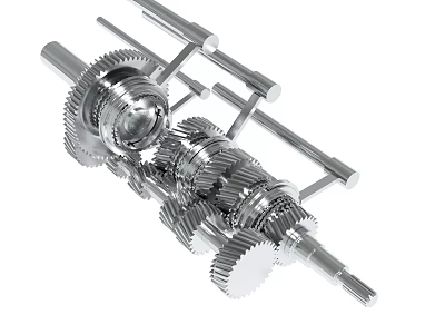 Precision Metal Mechanical Gears And Shafts Assembly For Industrial Machinery 3d model
