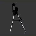 Scenic Natural View Through Telescope On Tripod With Reflective Black Background