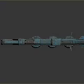 Blue Sci Fi Weapon With Mechanical Design And Cylindrical Components