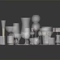 Animal Shaped Transparent Glassware In Various Sizes And Shapes On Black Background With Reflections