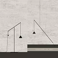 Modern Minimalist Black Triangular Pendant Lighting Combination for Home Interior Design 3d model