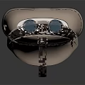 Modern Light Pink VR Headset Design With Blue Lenses And Comfortable Headband
