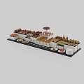 Elegant Layered Buffet Table With Neatly Arranged Assorted Food Drinks And Desserts