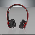 Modern Red And Black Over Ear Headphones With Glossy Surface And Comfortable Ear Cups