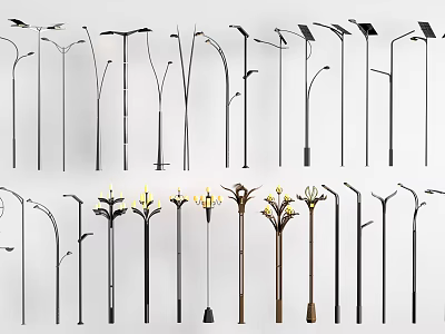 Outdoor Lights Various Modern Classic Designs For Garden Street And Exterior Spaces 3d model