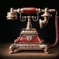 European classical telephone 3d model