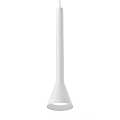 Modern White Pendant Light With Sleek Slender Rod And Conical Shade For Home Interior Lighting