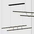 Modern Linear Pendant Lights With Sleek Metal Structure For Contemporary Interior Ceiling 3d model