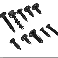 Various Black Screws in Multiple Sizes and Metal Material for Industrial Applications