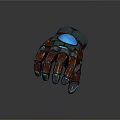 Futuristic Metallic Mechanical Arm With Red Blue Accents And Articulated Fingers