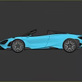 Sleek Blue Convertible Sports Car with Modern Design Black Top and Black Wheels