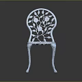 Elegant Metal Leisure Chair With Intricate Floral Cutout Design For Garden
