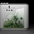 Elegant Floral Display with Green Plants and Colorful Flowers in White Container