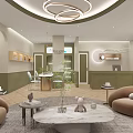 Elegant Luxury Beauty Salon Interior Design With Sofa Coffee Table Plants And Lighting